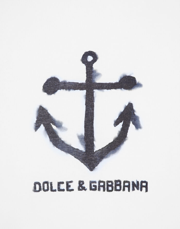 Dolce & Gabbana 마리나 프린트 반소매 티셔츠 화이트 G8PB8TG7K5W
