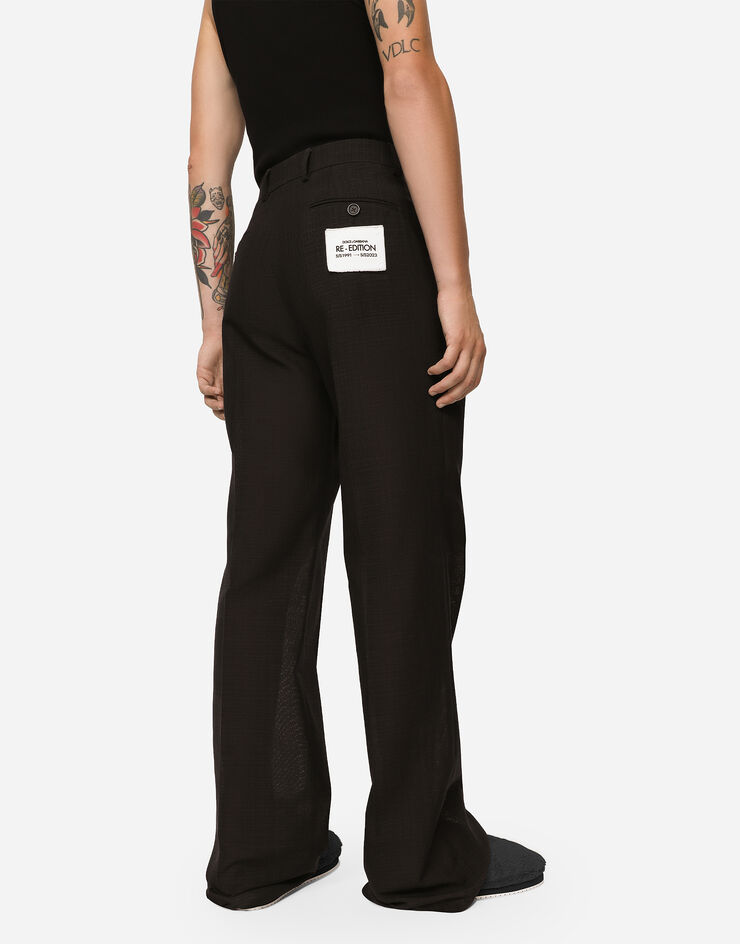 Dolce & Gabbana Pantalón de traje de algodón técnico con pernera recta Gris GYZLHTHUMK0