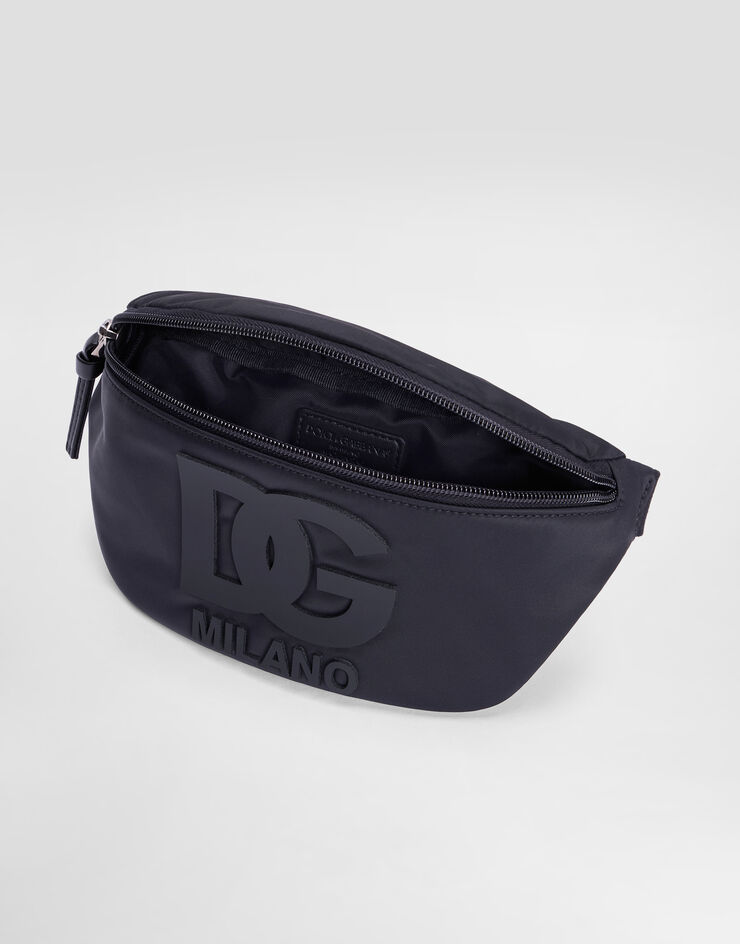 Dolce & Gabbana حقيبة خصر من نايلون بشعار أزرق EM0072A0567