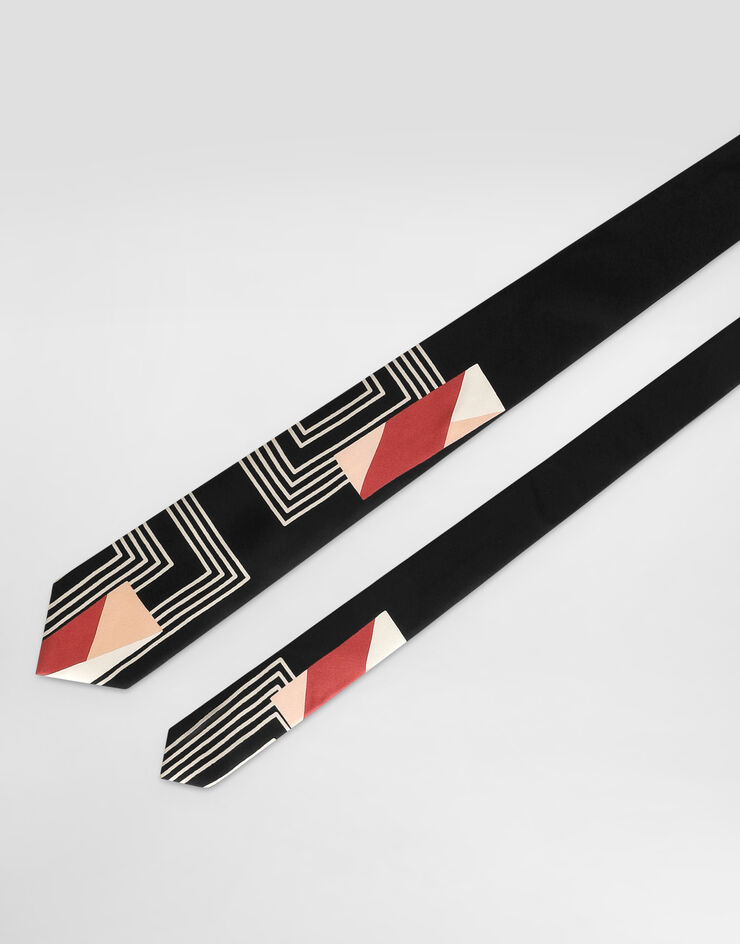 Dolce & Gabbana Vintage-print twill tie Black GT147EG0WW7