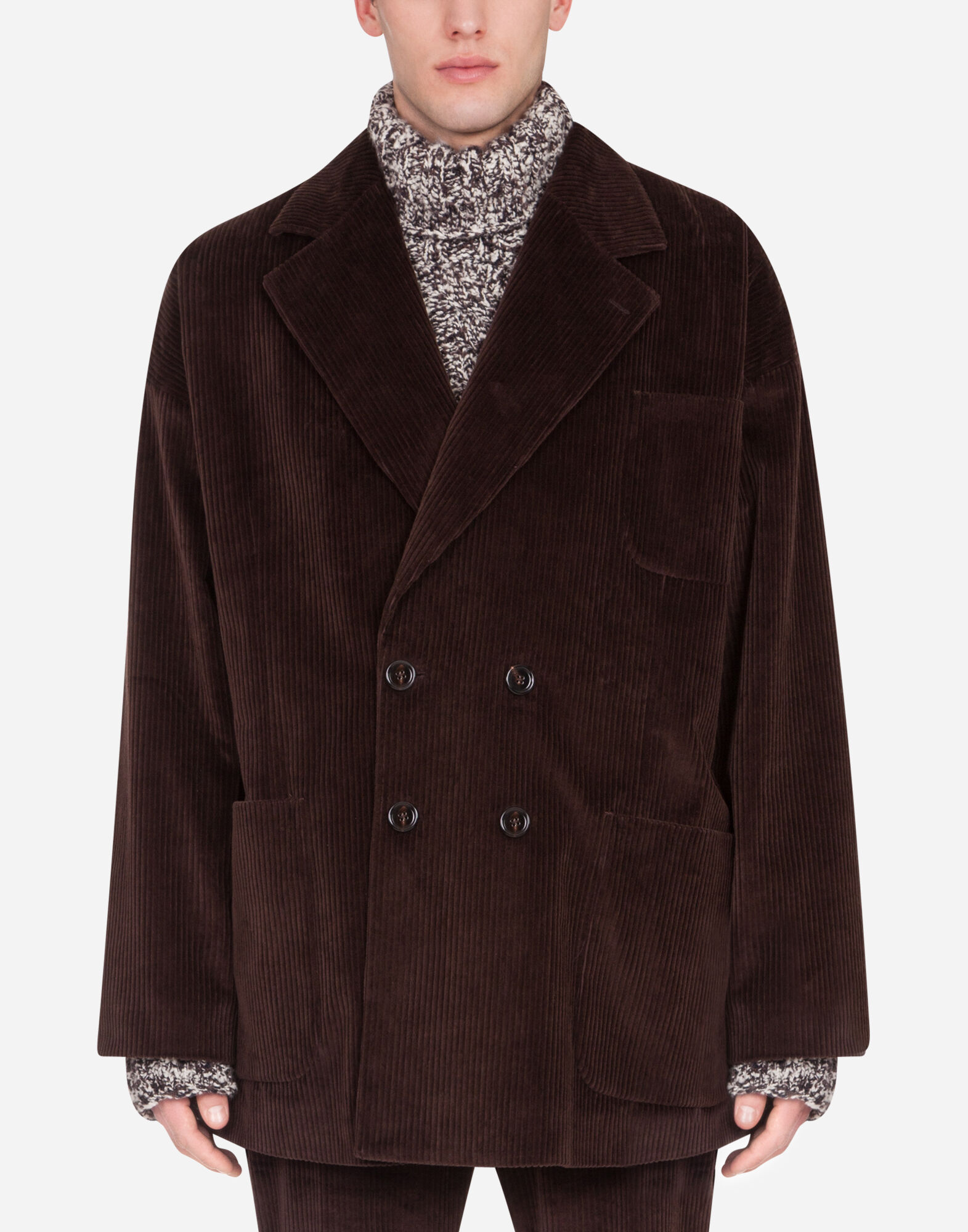 ダブルブレストジャケット オーバーサイズ コーデュロイ