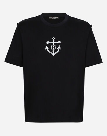 Dolce & Gabbana Short-sleeved Marina-print T-shirt Black L4JTEYG7K8Z