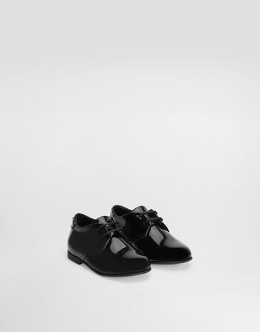 Dolce & Gabbana Lace-up shoes in patent leather and grosgrain Black DL0083A4150