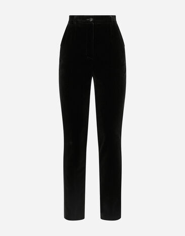 Dolce & Gabbana Pantalón de esmoquin de terciopelo Negro F7AI3THLMAA