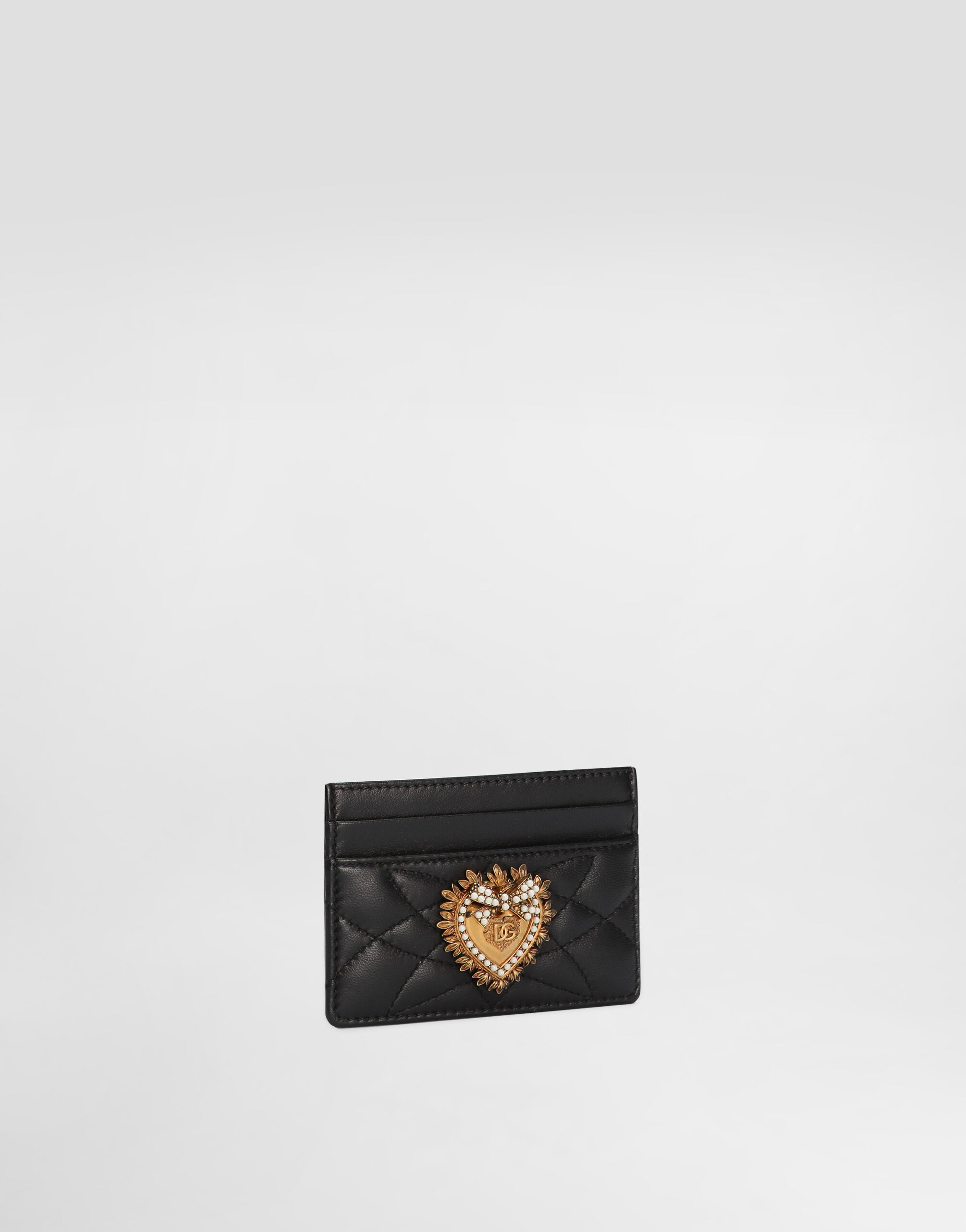 【関税＆送料込み】Dolce & Gabbana Black Leather Cardholder Dolce & Gabbana Cardholder Leather Lanyard | Sendegaro