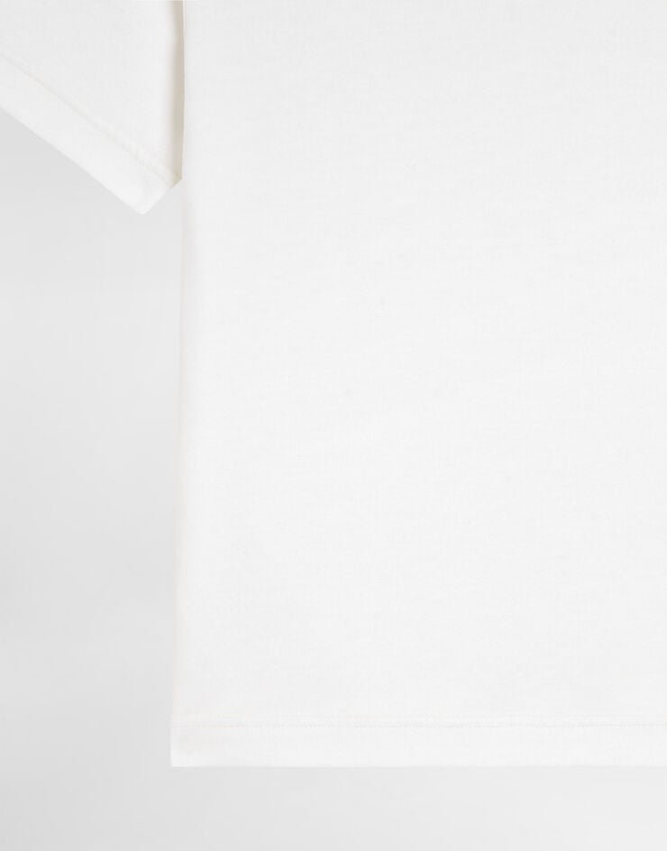 Dolce & Gabbana Jersey t-shirt with DG heraldic patch White L4JTHVG7P0N