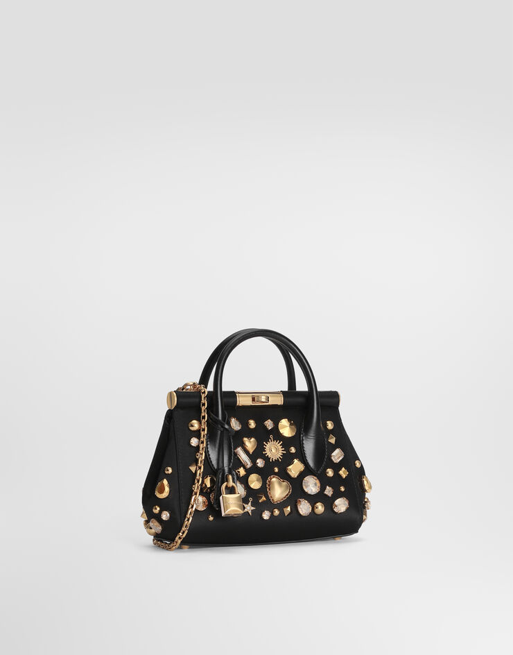 Dolce & Gabbana Day mini Marlene satin handbag with embroidery Dolce & Gabbana Day mini Marlene satin handbag with embroidery Black BB7744AY377