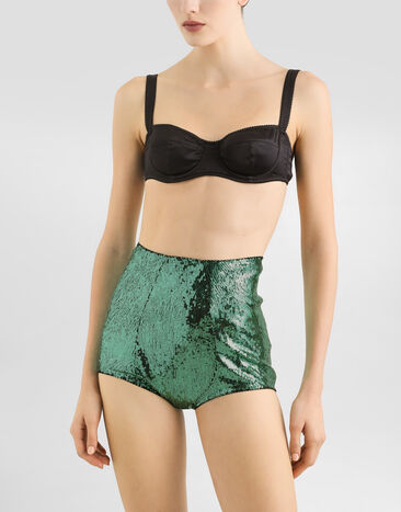 Dolce & Gabbana Sequined high-waisted panties Green O2B30TON05C