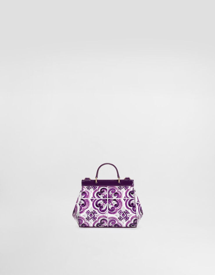 Dolce & Gabbana Majolica-print Sicily handbag in polished calfskin Multicolor EB0003AQ975