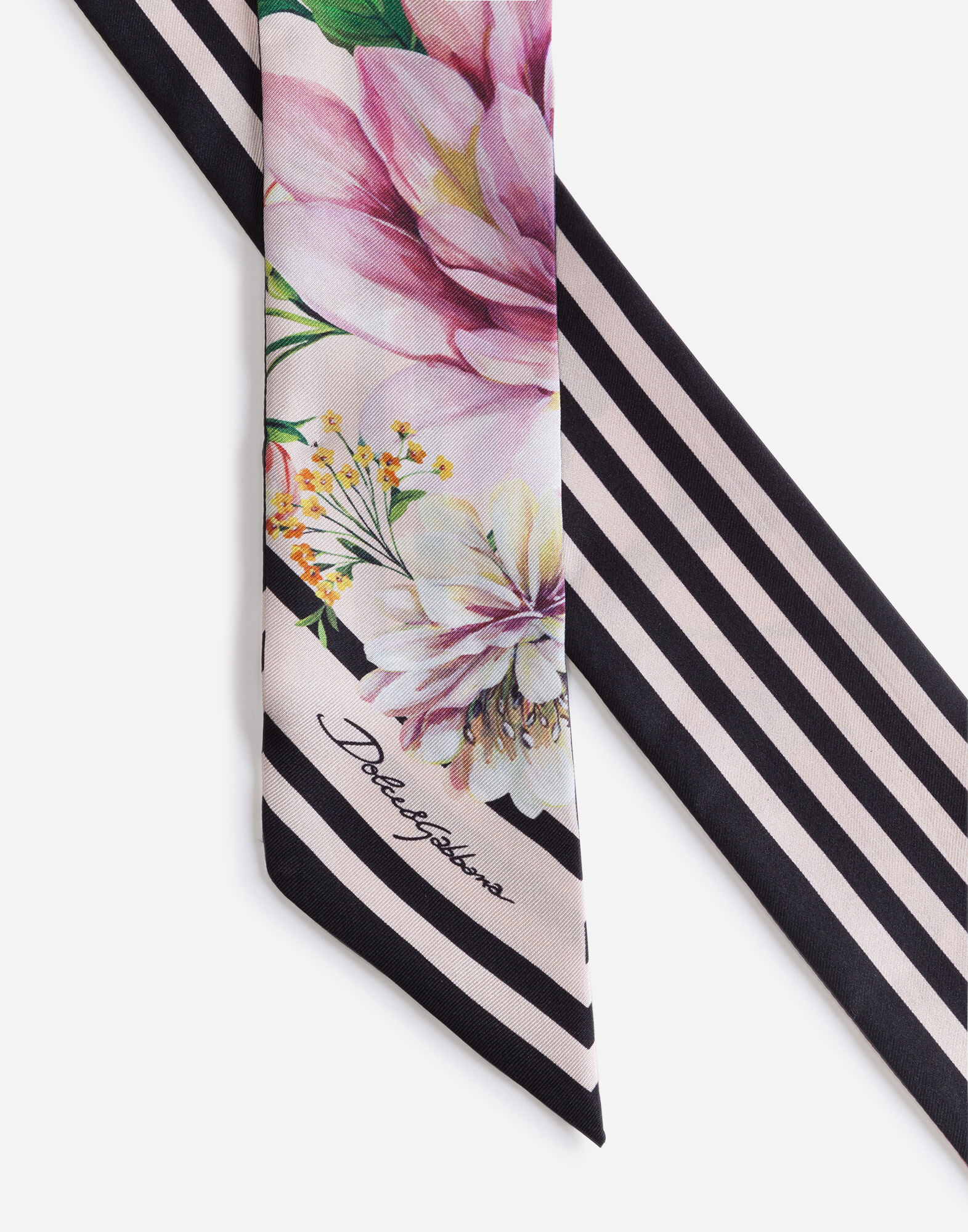 Twill bandeau with floral rose print