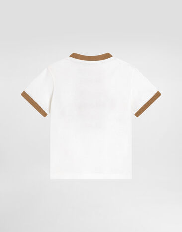 Dolce & Gabbana Jersey t-shirt with print and embroidery White L1JTJPG7PRH