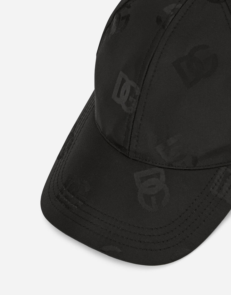 Dolce & Gabbana Baseballkappe Jacquard DG-Logo allover Schwarz GH590AFJSB6