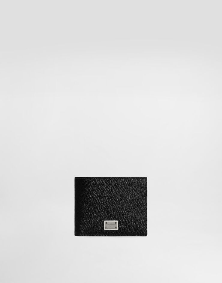 Dolce & Gabbana Calfskin wallet with coin pocket and logo tag Black BP3102AG219