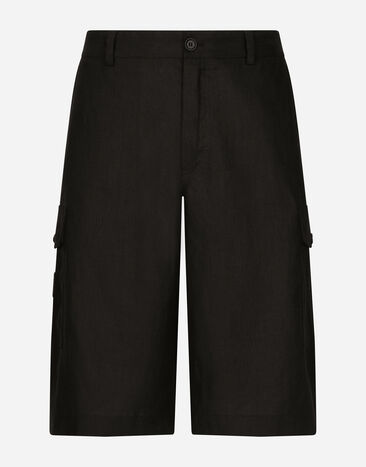 Dolce & Gabbana Bermudas cargo de lino Negro GV5TATGI437