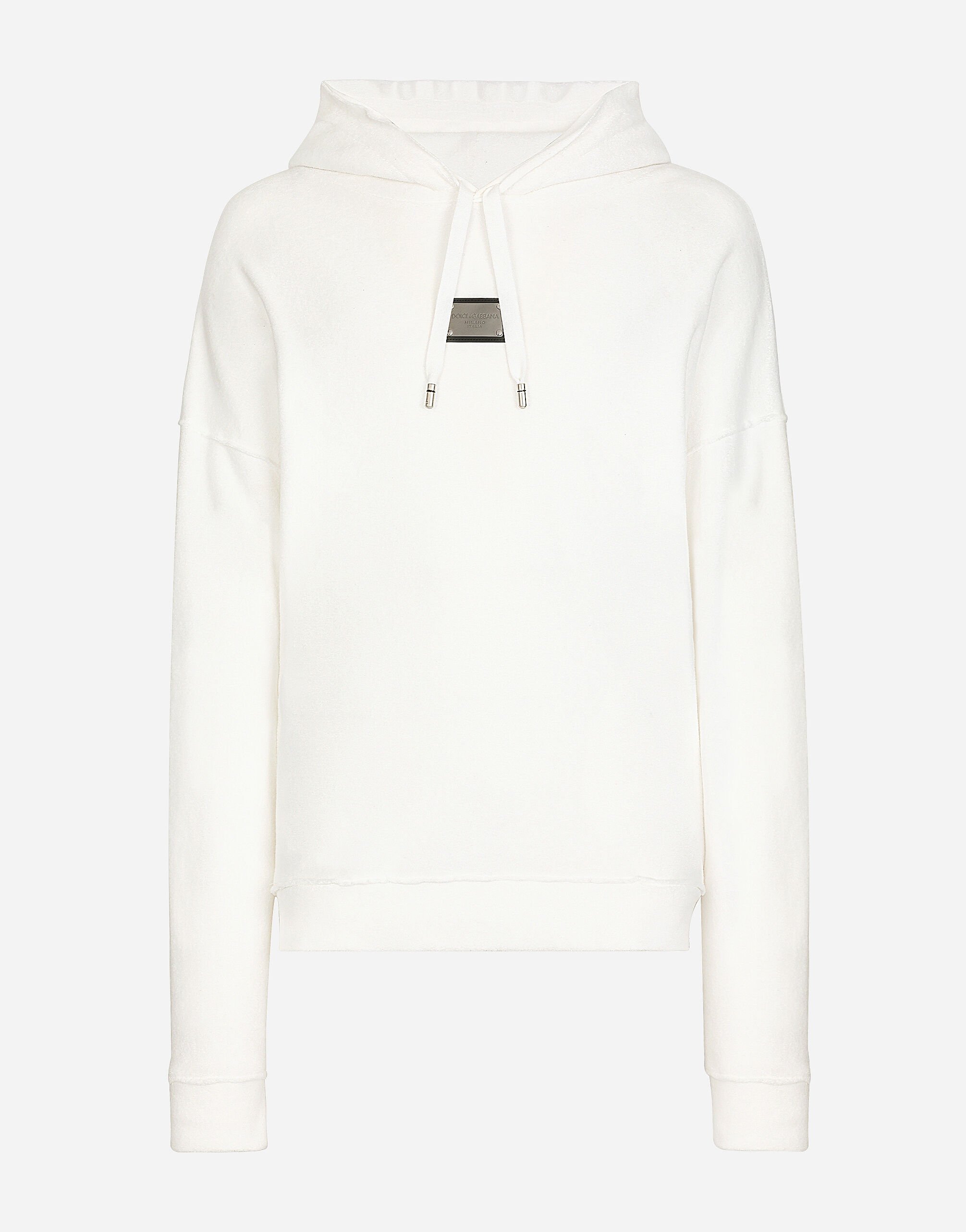 Dolce & Gabbana Jersey terry hoodie with logo tag Print G9AYATII7B4