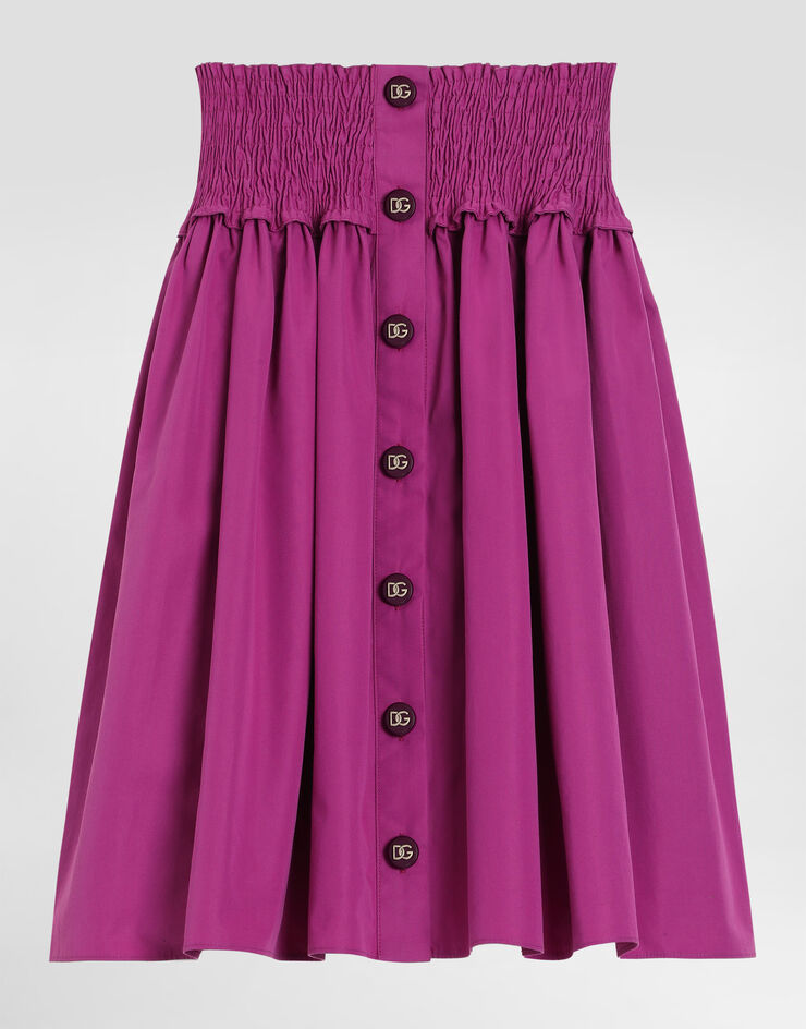 Dolce & Gabbana Hosenrock aus Popeline mit Zierknöpfen Fuchsia L55I54FU5V4