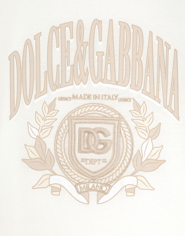 Dolce & Gabbana Jersey T-shirt with Dolce&Gabbana logo White L4JTHVG7OK2