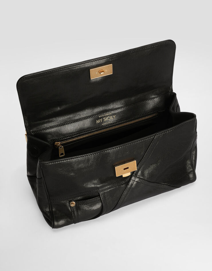Dolce & Gabbana Borsa a mano My Sicily media in pelle di vitello Dolce & Gabbana Borsa a mano My Sicily media in pelle di vitello Nero BB7782BZ964