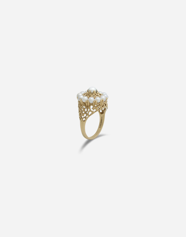 Dolce & Gabbana Romance ring in yellow gold and pearls GOLD WRKS6GWPEA1