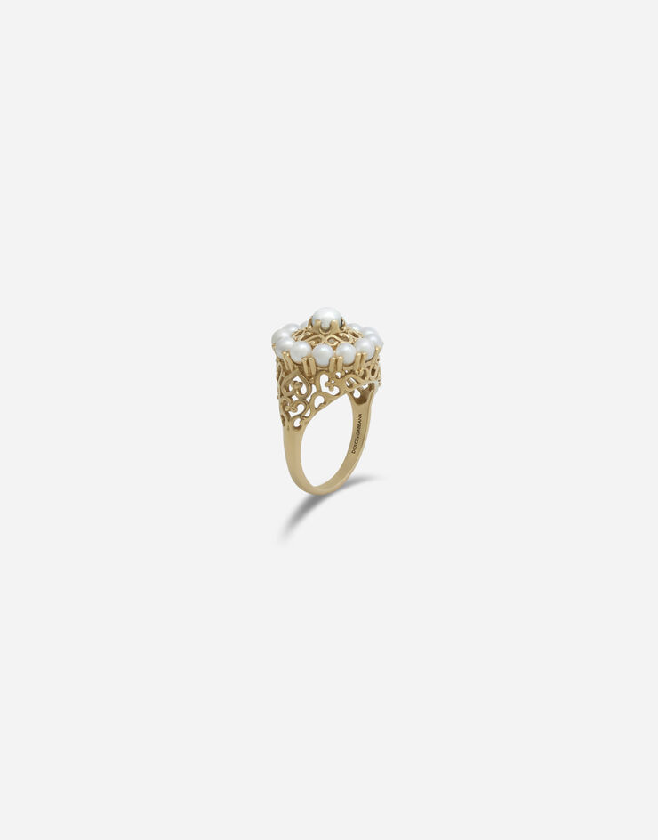 Dolce & Gabbana Romance ring in yellow gold and pearls Gold WRKS6GWPEA1