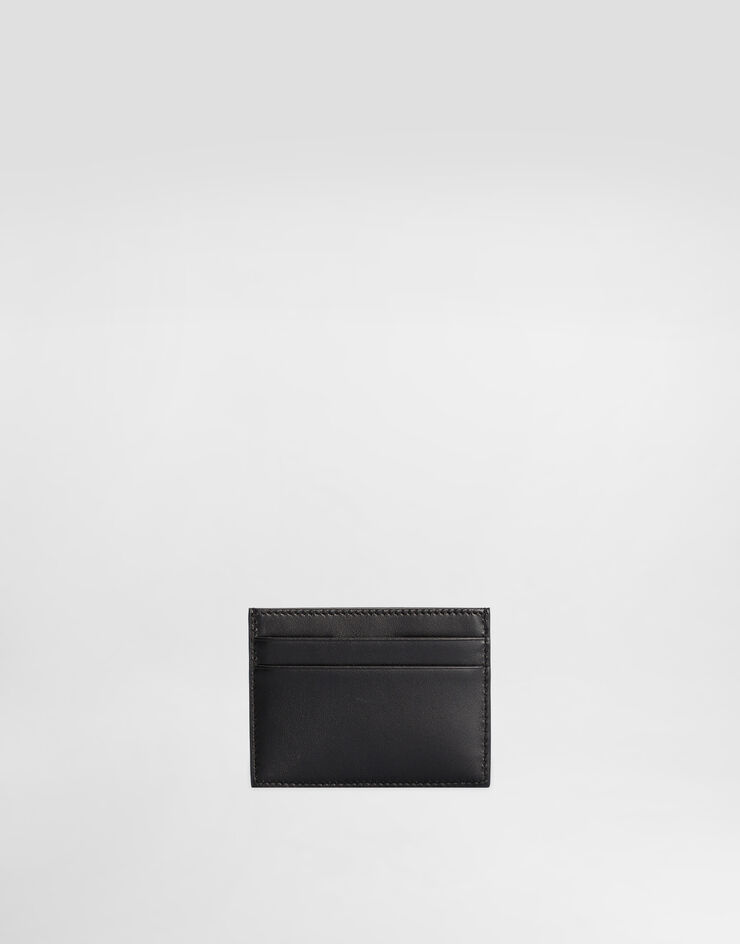CC CARD HOLDER 11 BLACK CALFSKIN GOLD ICON