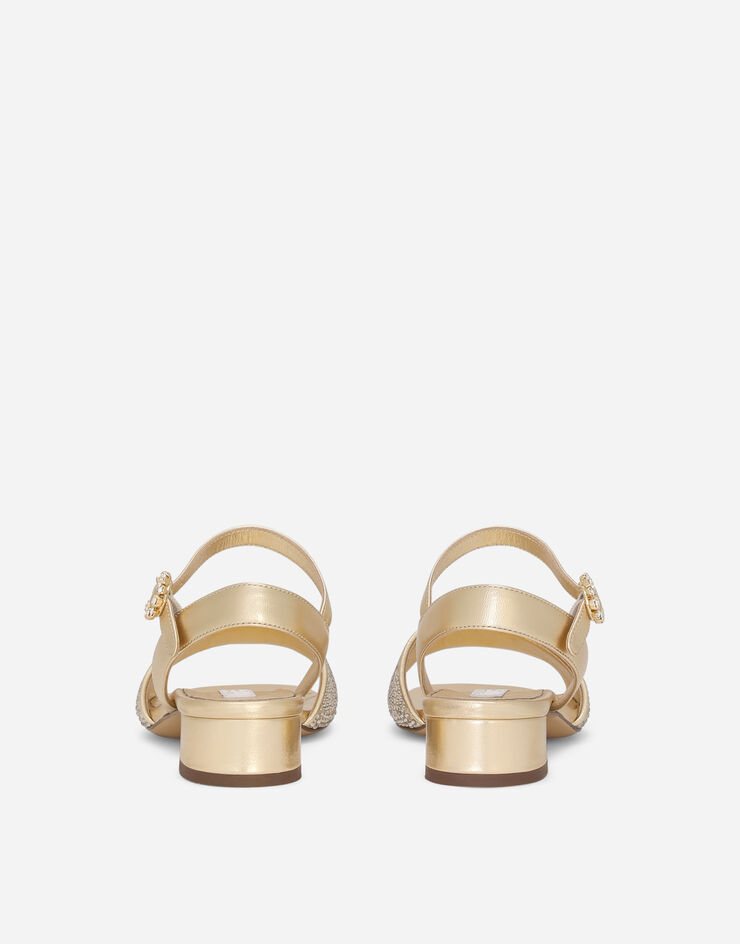 Dolce&Gabbana Foiled nappa leather sandals with fusible-rhinestones Gold D11218AA630
