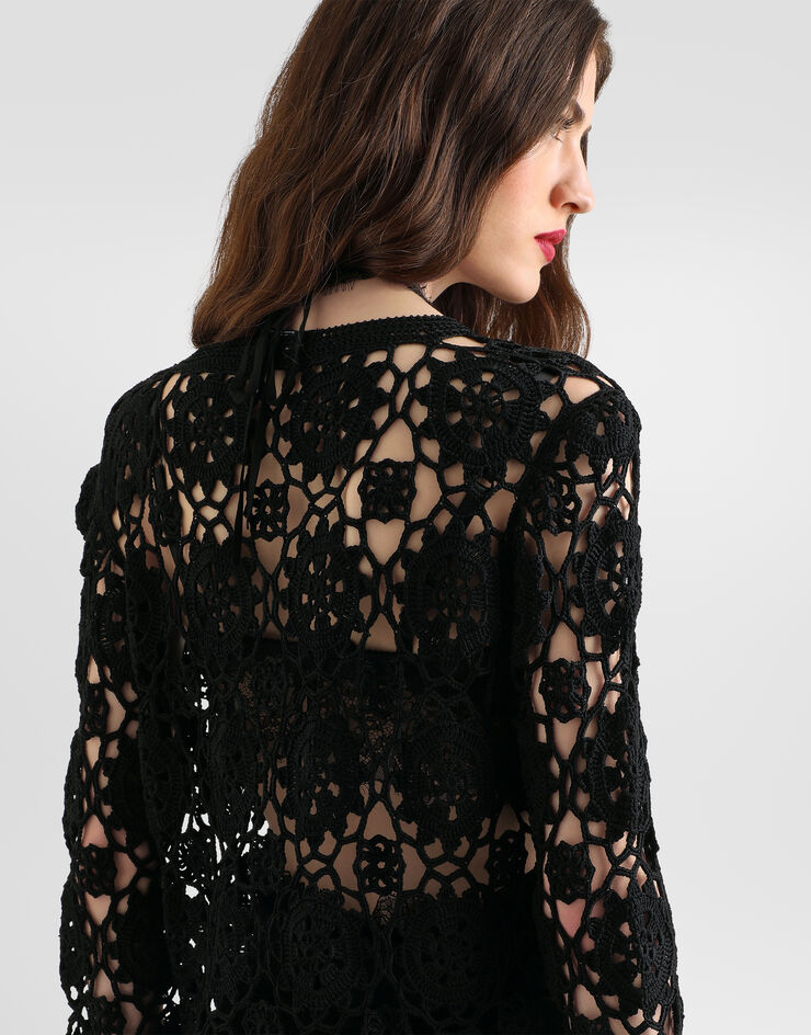 Dolce & Gabbana Crochet-knit cardigan Dolce & Gabbana Crochet-knit cardigan Black FXVG2TJBCLF