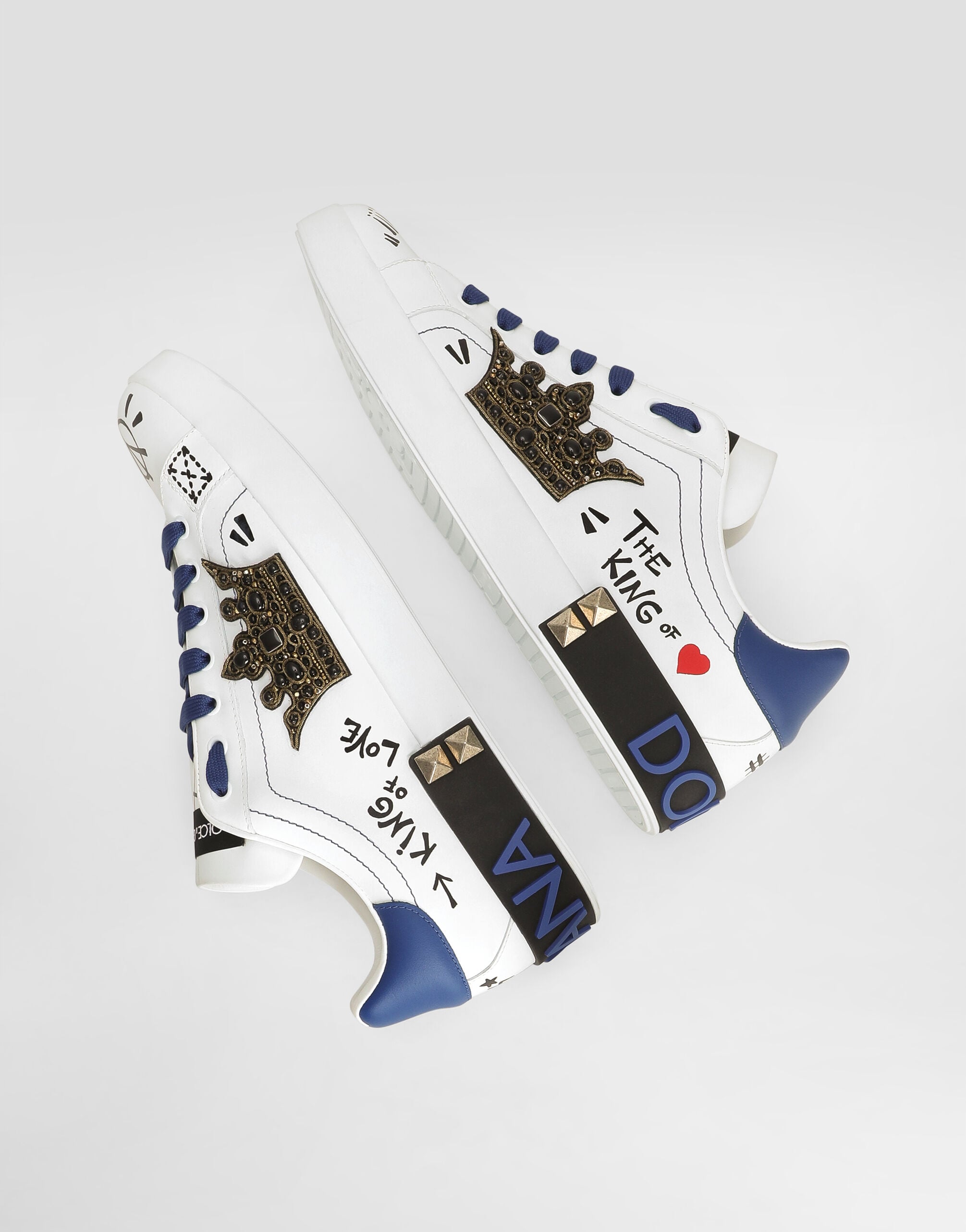 Portofino leather sneakers in Multicolor for Men | Dolce&Gabbana® US
