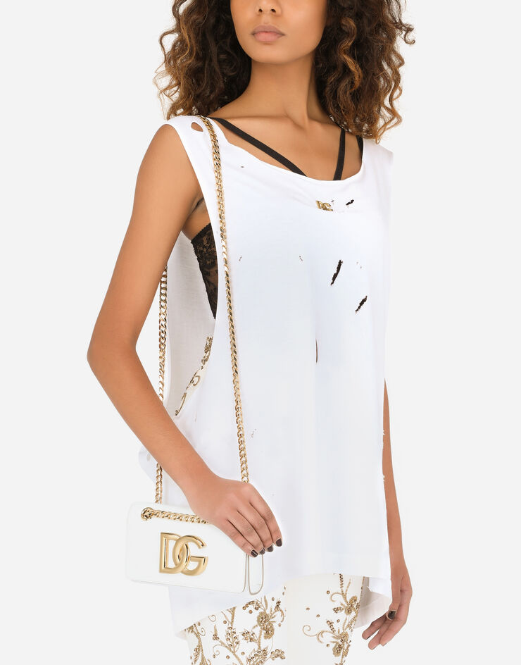 Dolce & Gabbana Polished calfskin 3.5 phone bag White BI3152A1037