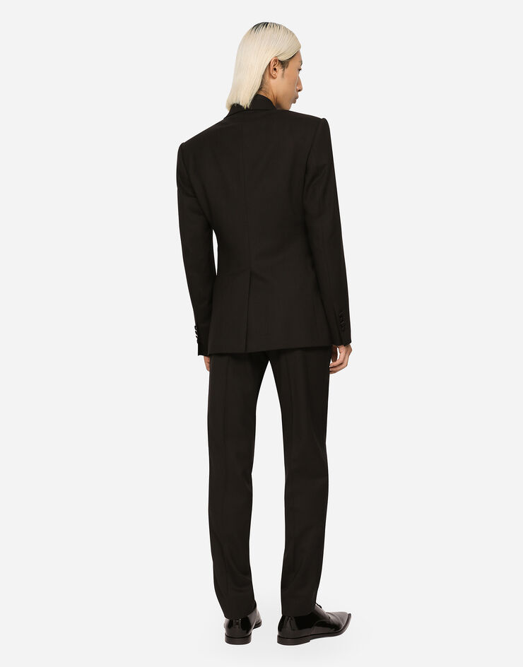 Dolce & Gabbana Three-piece Sicilia-fit suit in stretch wool Black GKPVMTFUBE7