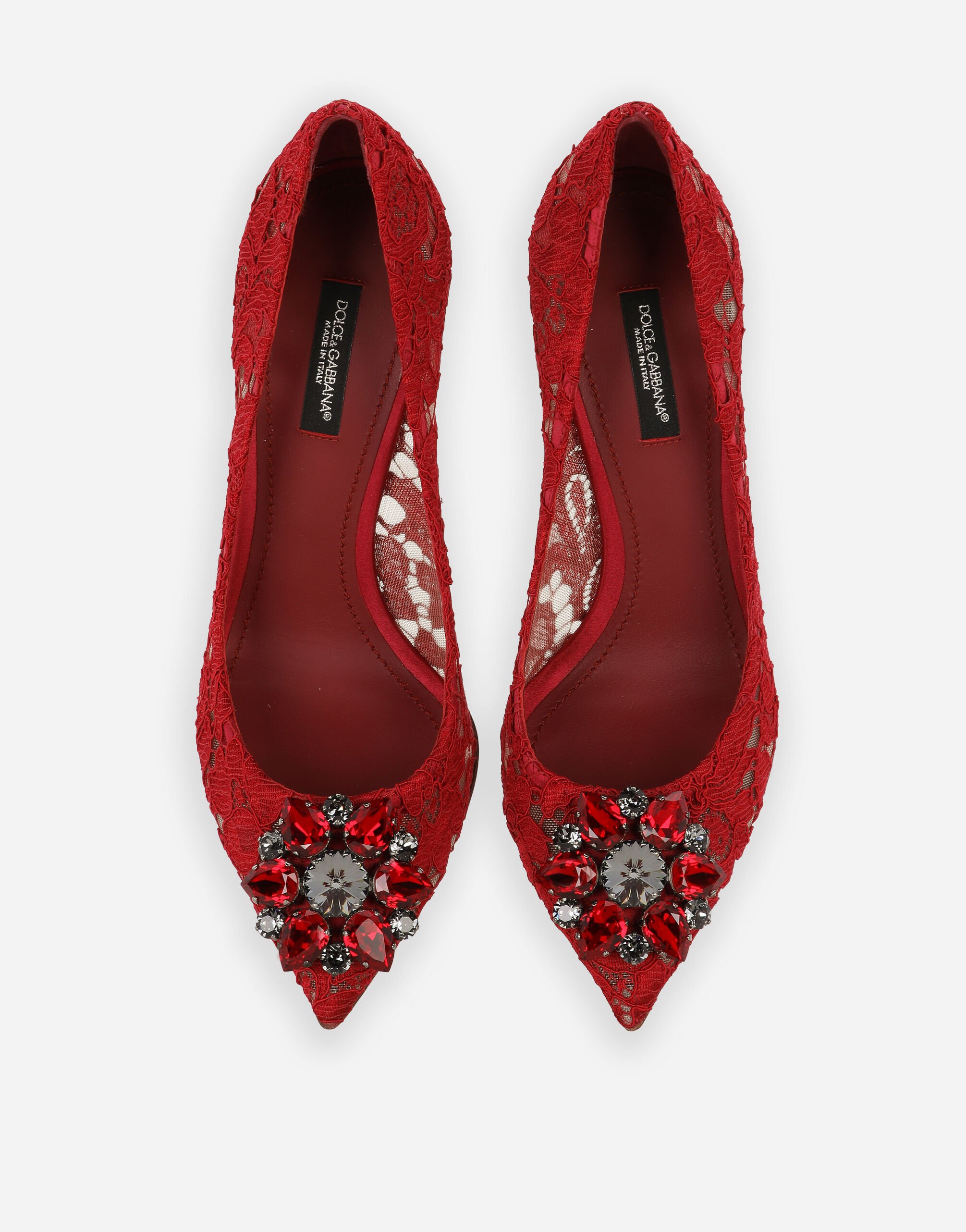 Dolce & Gabbana ビジュー付きハイヒール23.5cm Pump In Taormina Lace With Crystals - Women | Dolce&Gabbana