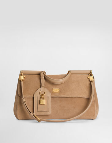 Dolce & Gabbana My Sicily handbag in split and calfskin Beige BB7782BO903