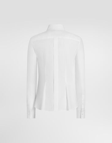 Dolce & Gabbana Camisa en popelina White F5T78ZFUEFM