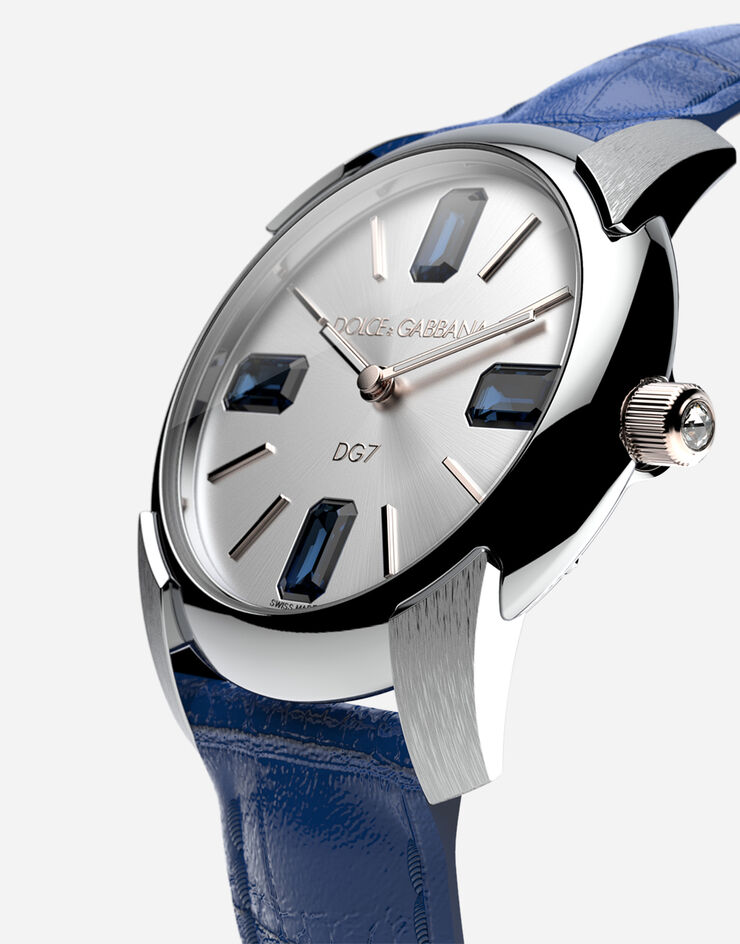 Dolce & Gabbana Reloj con correa de caimán Azul Marino WWRE2SXSD3A