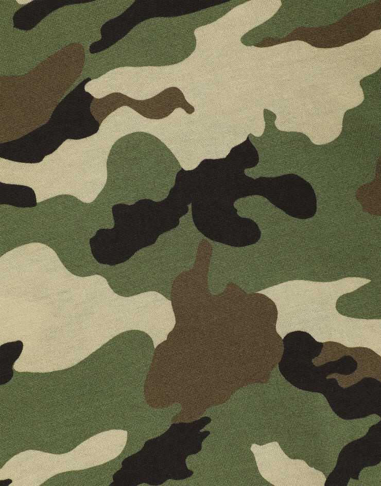 Dolce & Gabbana Cropped camouflage-print jersey T-shirt Multicolore F8O55ZFS75E