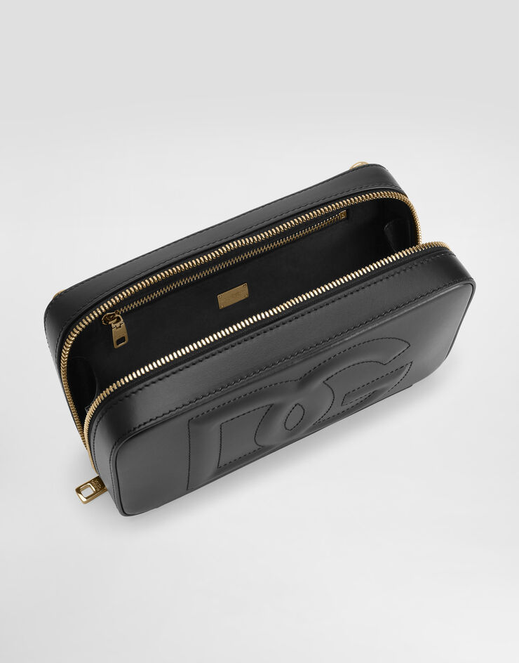 Dolce & Gabbana DG Logo Bag camera bag  piccola in pelle di vitello Nero BB7289AW576