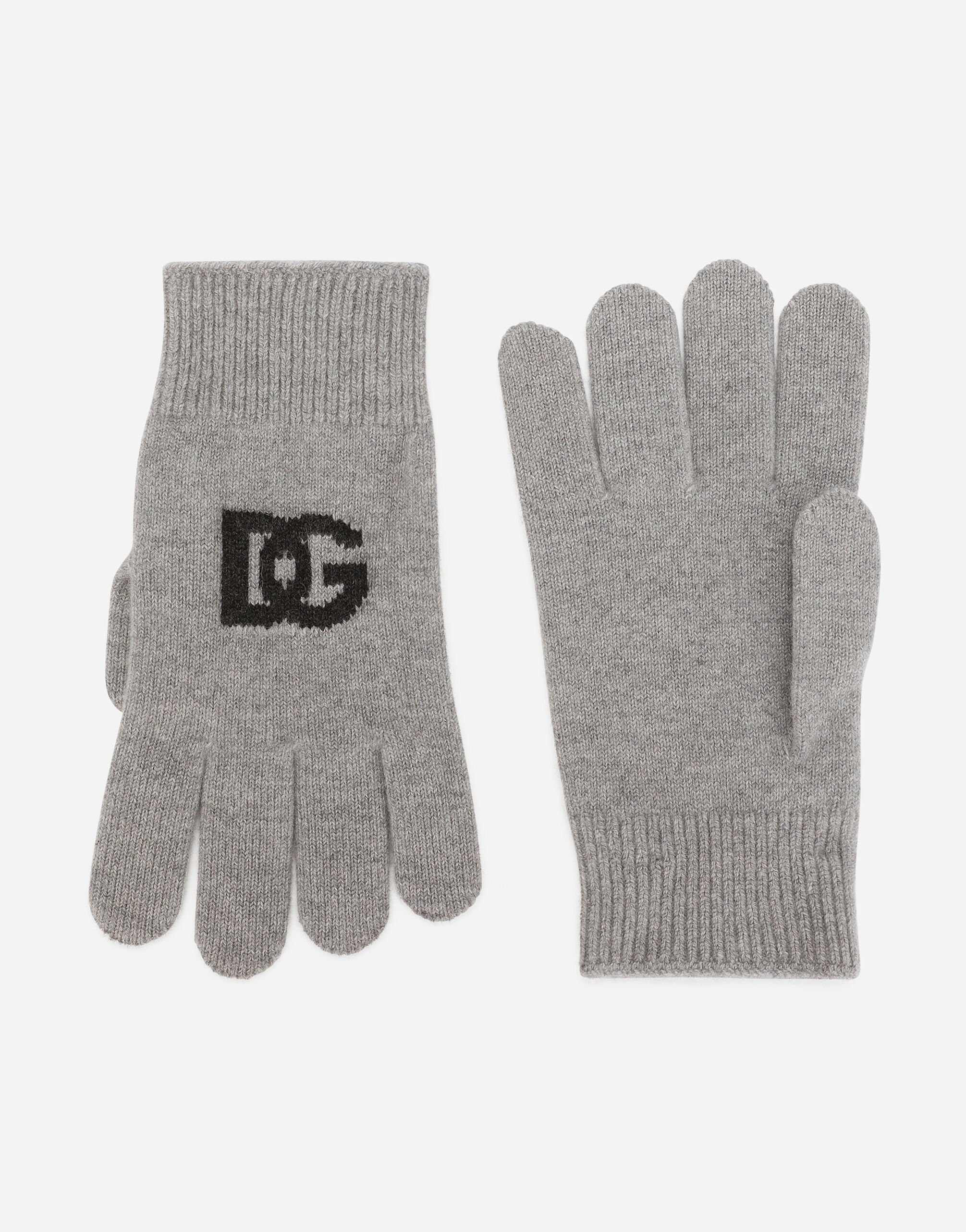 dolce&gabana 手袋 Greyのメンズ DGロゴ カシミア グローブ | Dolce&Gabbana®
