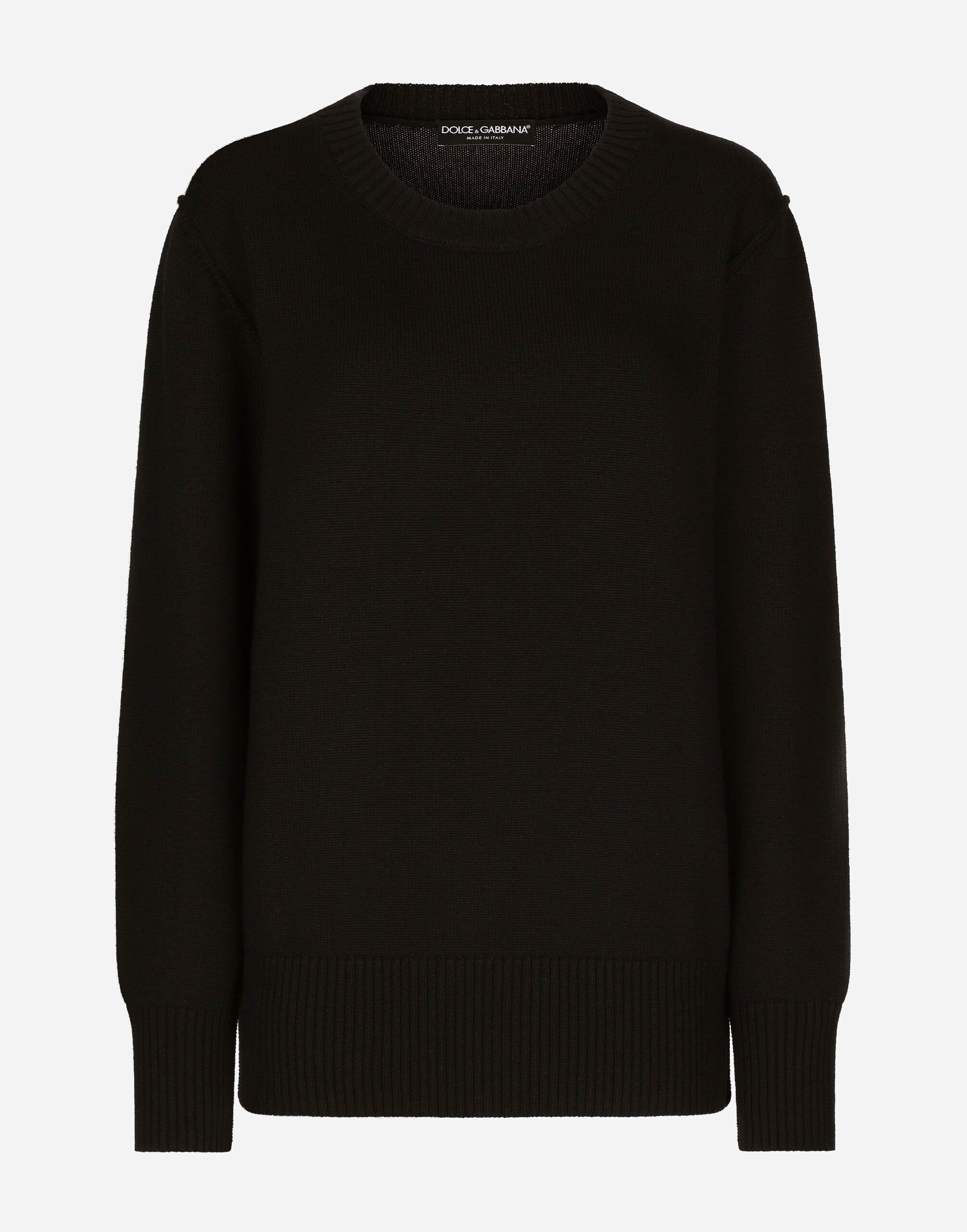 Dolce & Gabbana Wool round-neck sweater Black FXV15ZJFMBC