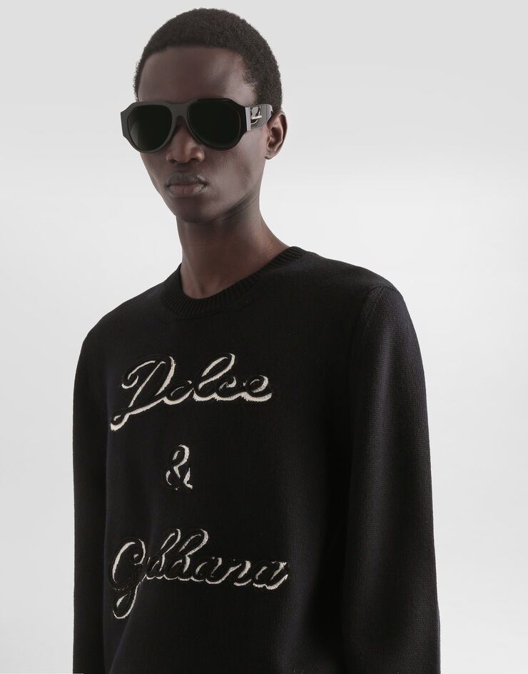 Dolce & Gabbana Wool pullover with intarsia Black GXX01ZJDVDD