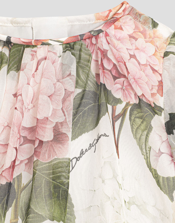 Dolce & Gabbana Hydrangea-print chiffon dress Multicolor L24DH9IS10T