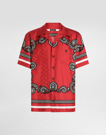 Dolce & Gabbana Seidenhemd mit Bandana-Print Drucken G5JH9TGI926