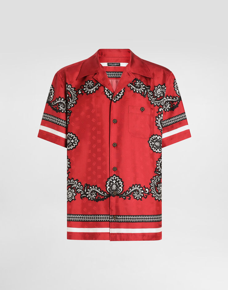 Dolce & Gabbana Silk shirt with bandanna print Print G5JH9TGI926