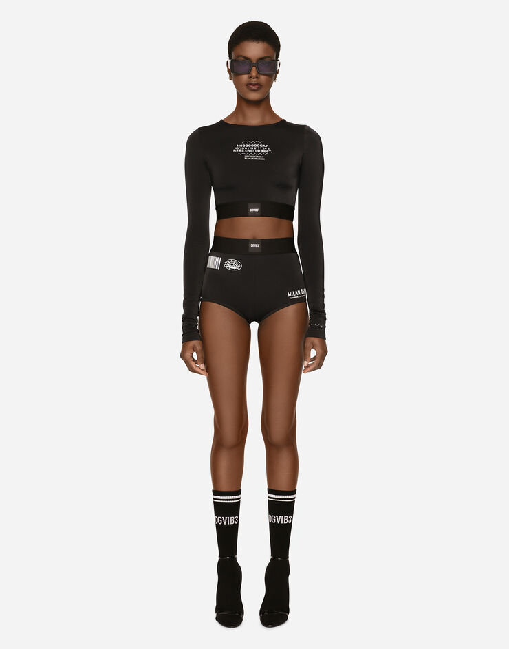 Dolce & Gabbana ロングスリーブトップス リップストップジャージー DGVIB3 ブラック F79BYTG7K6W