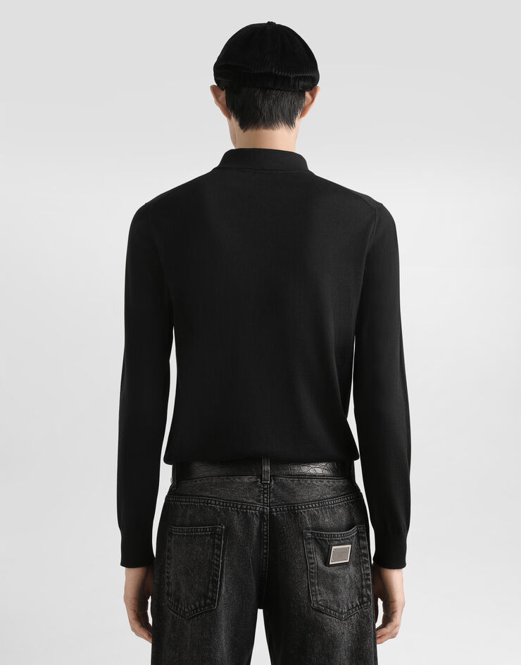 Dolce & Gabbana Fine-gauge cashmere polo shirt Black GXZ25TJBW05
