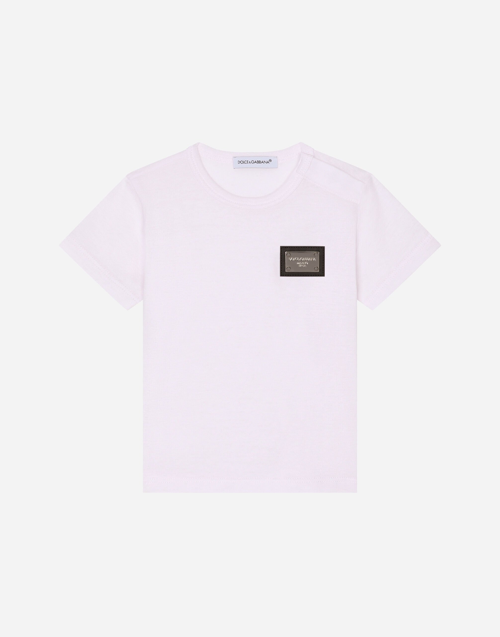 Dolce & Gabbana T-shirt in jersey con placca logo Stampa L2JW9XHS7OJ