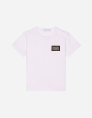 Dolce & Gabbana Camiseta de punto con placa con logotipo Imprima L2JTKTII7DS