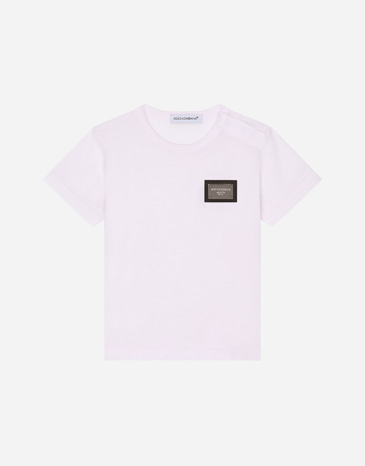 DolceGabbanaSpa T-shirt en jersey avec plaquette à logo Rose L1JT7TG7I2O