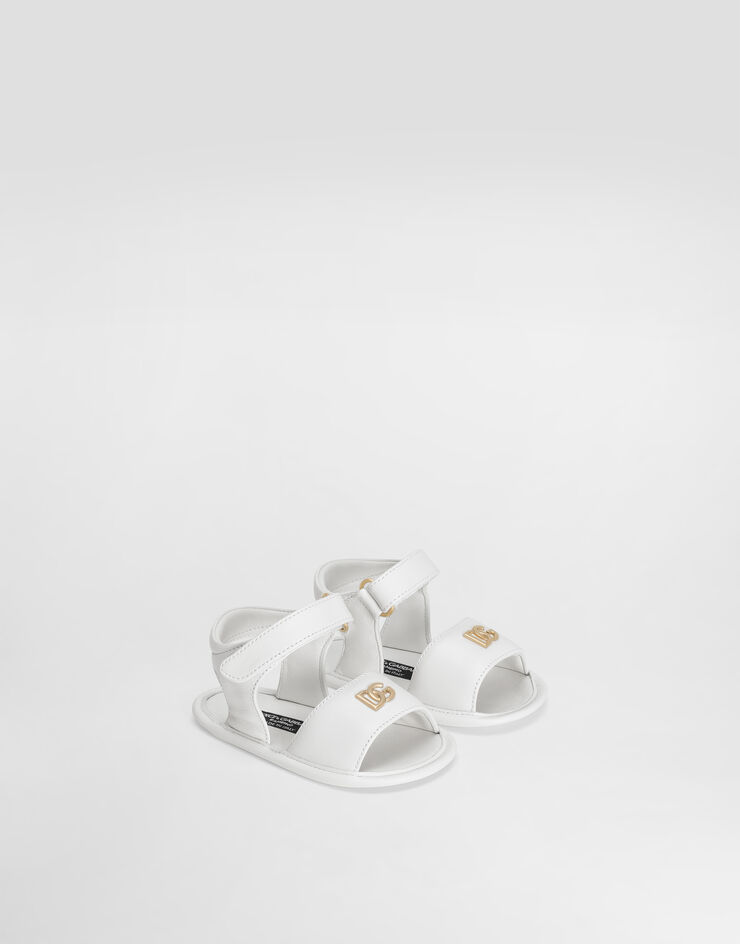 Dolce & Gabbana DG 로고 램스킨 나파 샌들 화이트 DK0157AB793
