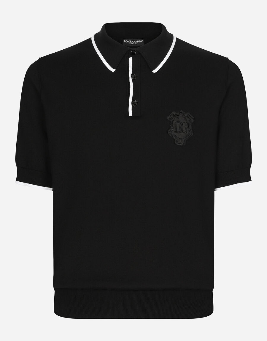 Cotton polo-shirt with DG logo embroidery