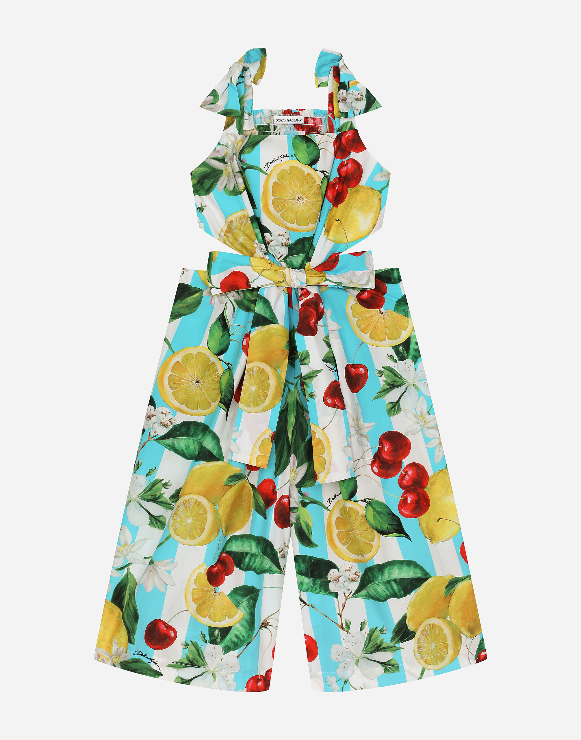 Dolce & Gabbana Jumpsuit aus Popeline Zitronen- und Kirschenprint Drucken L53DI6HS5QR